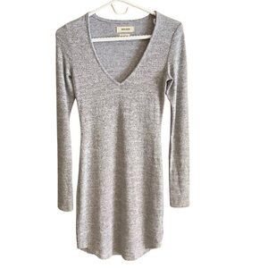 Aritzia TNA Golden Grey Light Knit Dress
